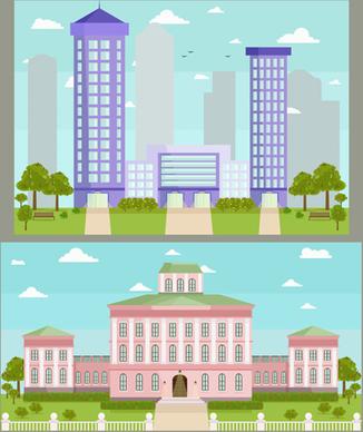 houses concept flat template vector