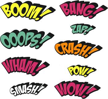 comic styles text design vector