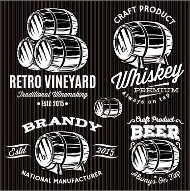 cask beer label vector