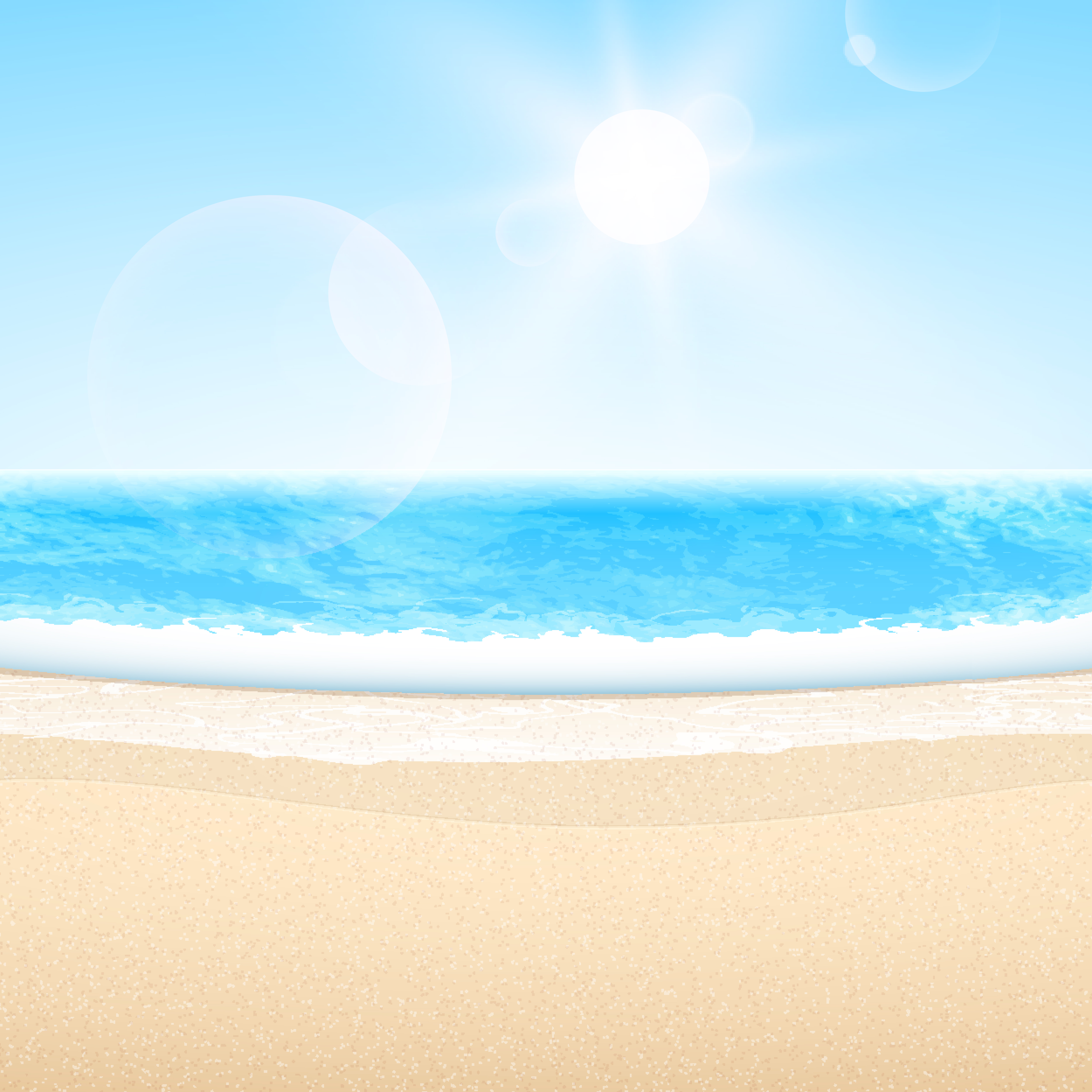 summer beach with sun background vector set