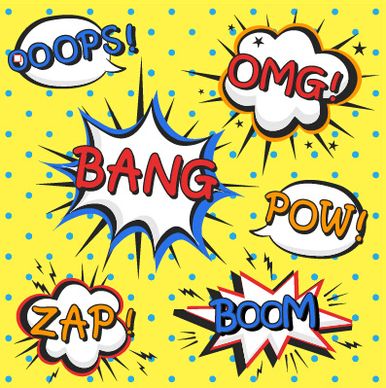 speech bubbles cartoon explosion styles vector set