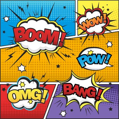 speech bubbles cartoon explosion styles vector set