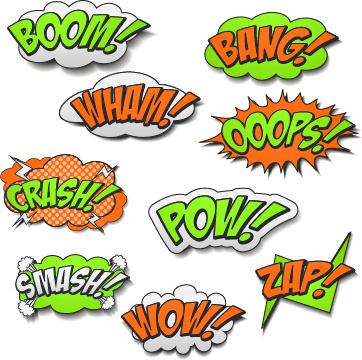 speech bubbles cartoon explosion styles vector set