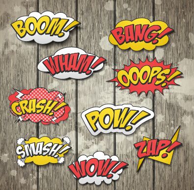 speech bubbles cartoon explosion styles vector set