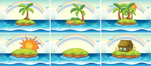 tropical travel sea background vector