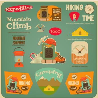 vintage travel sticker with logos vectors