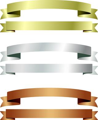 shiny paper ribbon banner vector