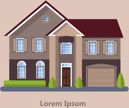 flat style houses creative template vector set