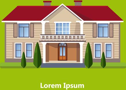 flat style houses creative template vector set