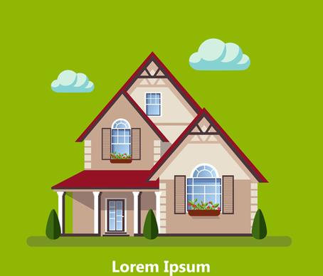 flat style houses creative template vector set