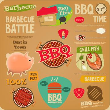 food sale sticker with logos vectors