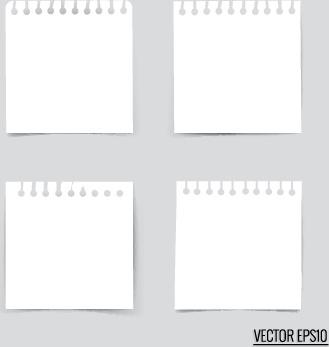 simple note papers vector set