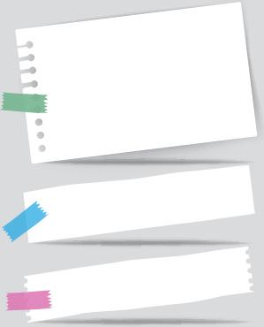 simple note papers vector set