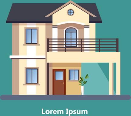 flat style houses creative template vector set