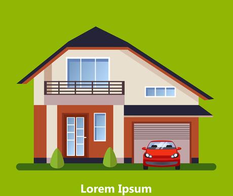 flat style houses creative template vector set