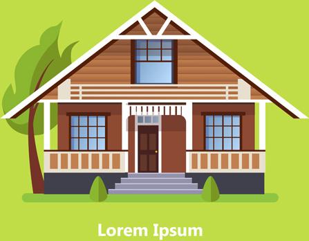 flat style houses creative template vector set