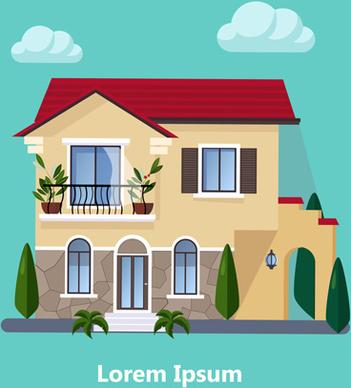 flat style houses creative template vector set