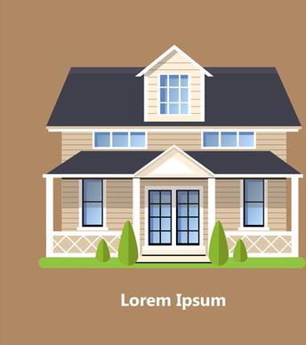 flat style houses creative template vector set