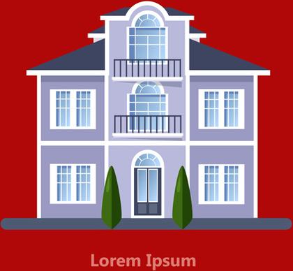 flat style houses creative template vector set