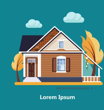 flat style houses creative template vector set