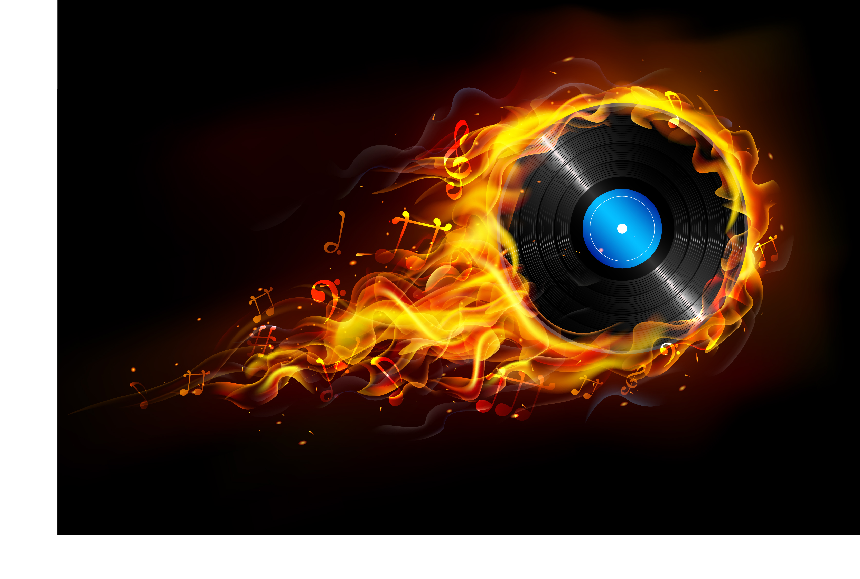 flame with cd background vector