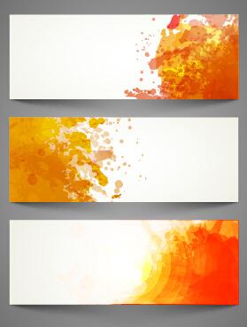 grunge watercolor banners vector set