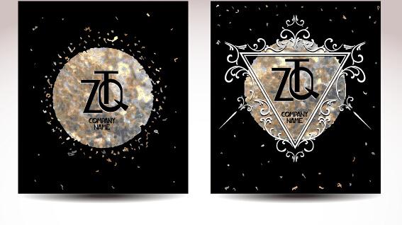 vintage luxury cards vector set