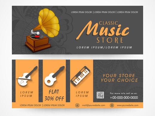 creative music banners set vector