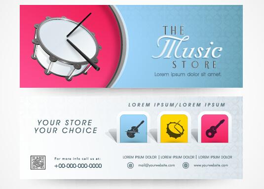 creative music banners set vector