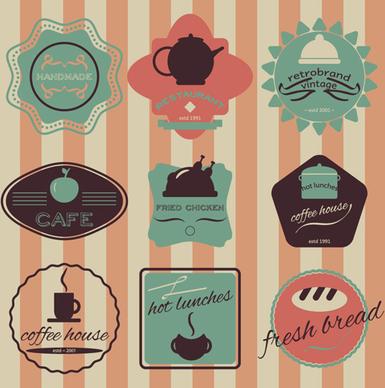coffee with cafe colored vintage labels