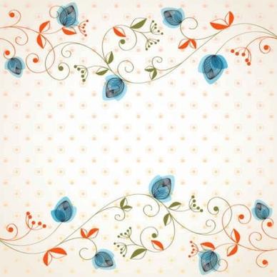 cute floral art background vector