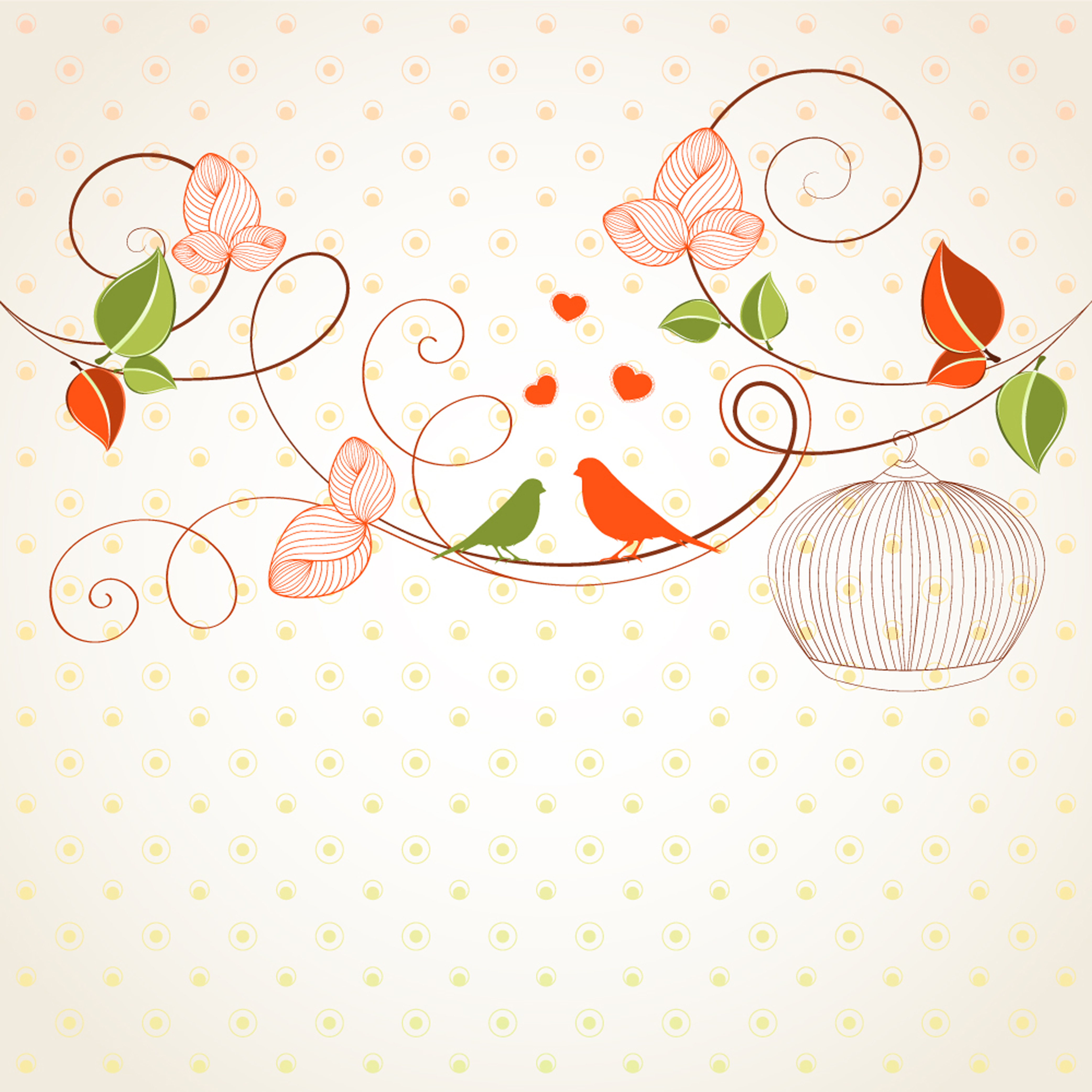 cute floral art background vector