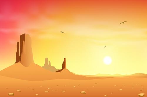 background desert design elements vector