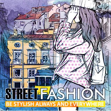 street stylish everywhere hand drawing background vector