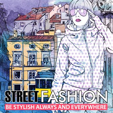 street stylish everywhere hand drawing background vector