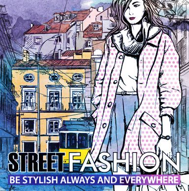 street stylish everywhere hand drawing background vector