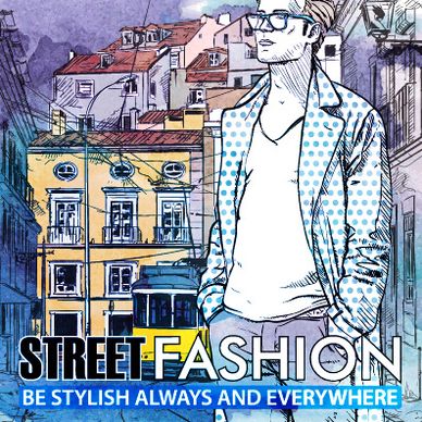 street stylish everywhere hand drawing background vector