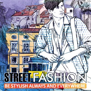 street stylish everywhere hand drawing background vector