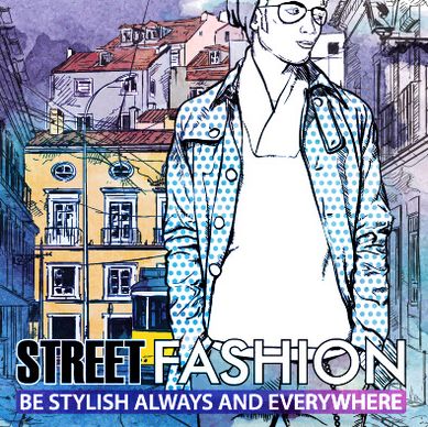 street stylish everywhere hand drawing background vector