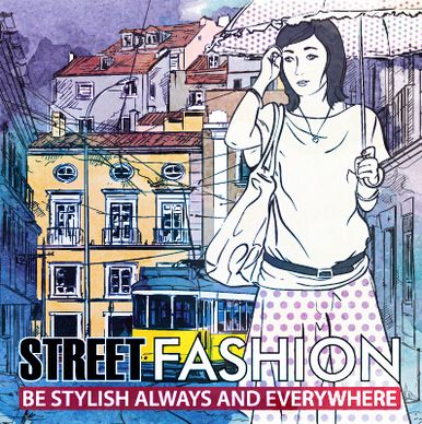 street stylish everywhere hand drawing background vector