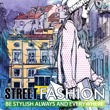 street stylish everywhere hand drawing background vector