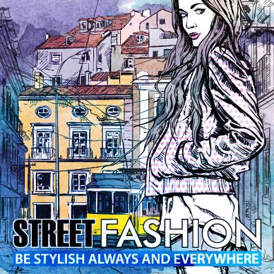 street stylish everywhere hand drawing background vector