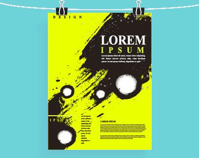 cover brochure black with green grunge vector