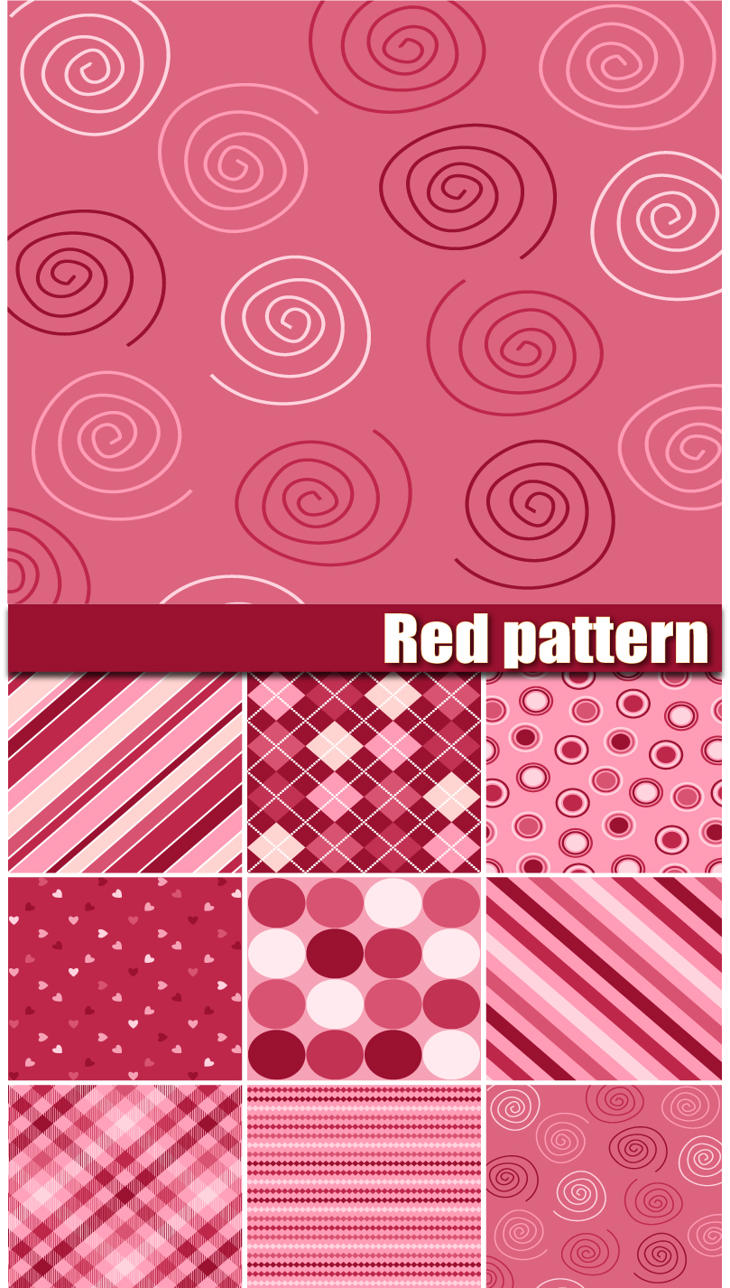 red pattern cute vector