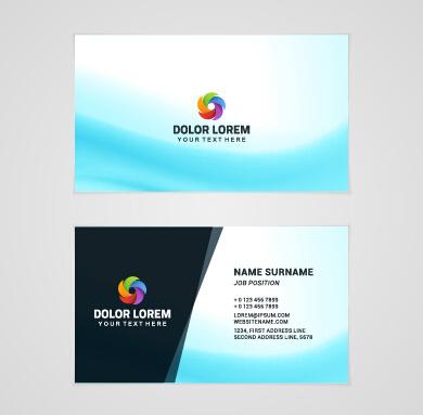 template company business cards set vector