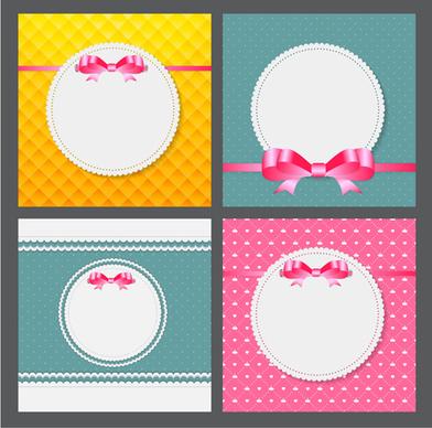 ribbon bow with card vector design