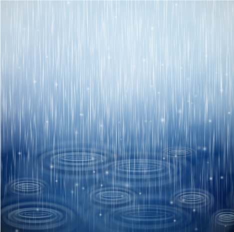 raindrops with water blue background vector