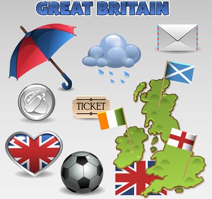 vector great britain design elements set