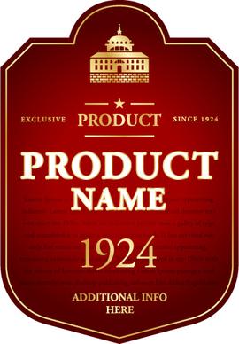 wine label vintage design vector set