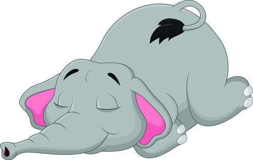 lovely cartoon elephant vector